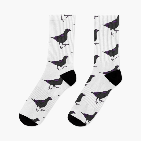 Item preview, Red wing black bird line drawing purple designed and sold by Ashley’sAnimalz.