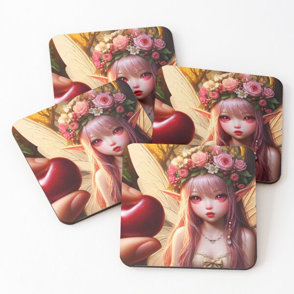 Item preview, Cherry Fae pointy ears elf behind a hand picking a cherry fruit  designed and sold by EvaAngel.