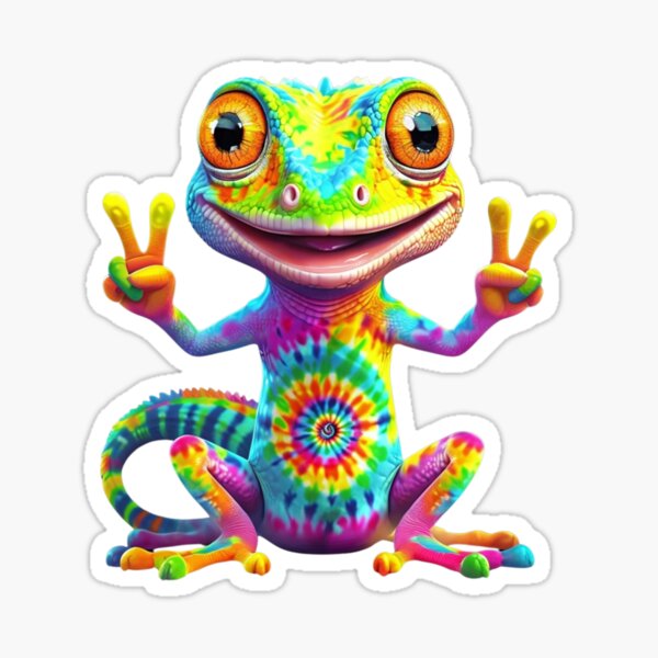 Item preview, Peaceful Tie-Dye Gecko designed and sold by Studio B Designs.