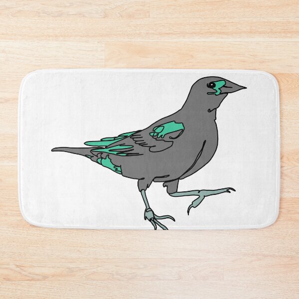 Item preview, Teal wing black bird line drawing designed and sold by Ashley’sAnimalz.