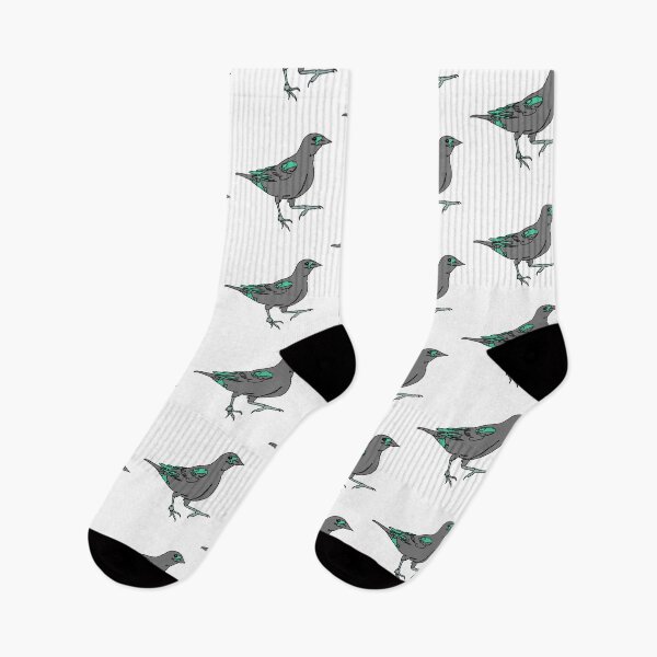 Item preview, Teal wing black bird line drawing designed and sold by Ashley’sAnimalz.
