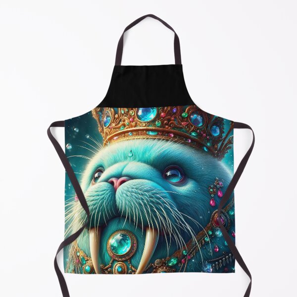 Item preview, Turquoise Walrus King – Bejeweled Crystalline Underwater Digital Art designed and sold by EmeraldeaArt.
