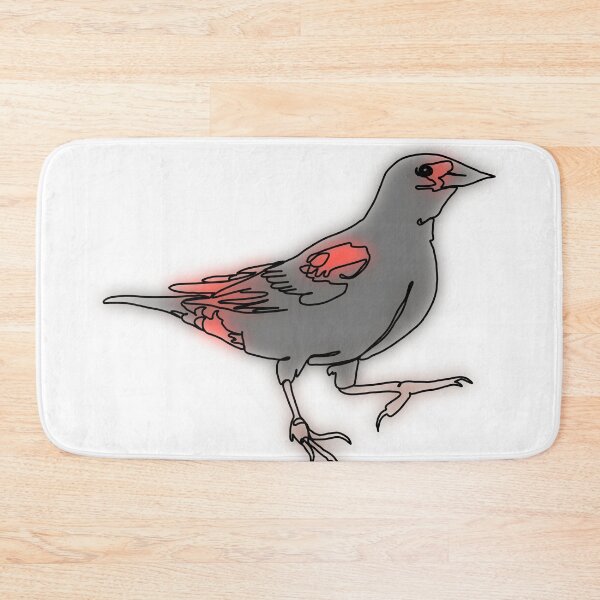 Item preview, Red wing black bird line drawing designed and sold by Ashley’sAnimalz.
