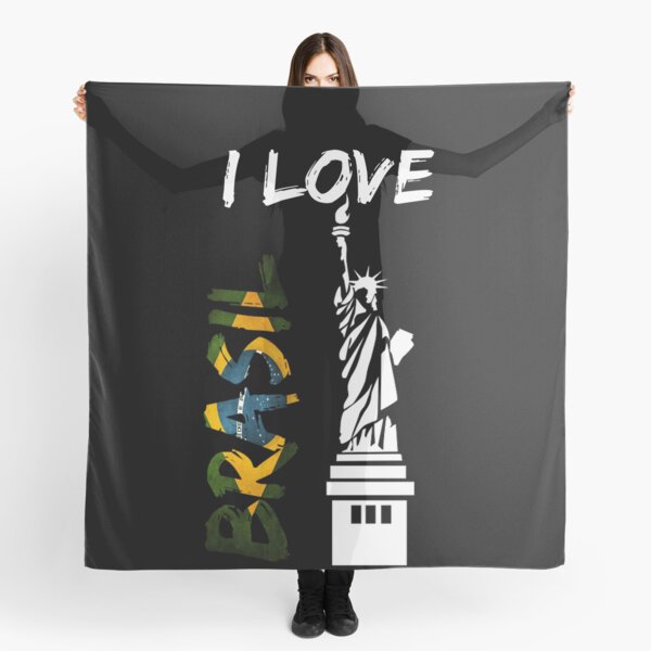 Artikelvorschau, Ich liebe Brasilien-Geografie-Streich Tshirt Freiheitsstatue-Flaggenweiß entworfen und verkauft von we1000.