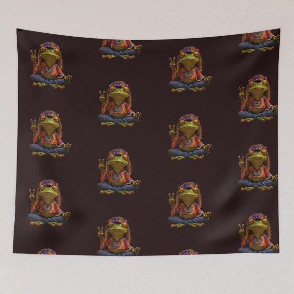 Item preview, Hippie Frog Meditating – Peace and Chill Vibes designed and sold by PixHub .