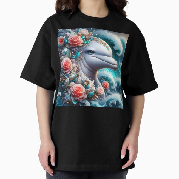 Item preview, Enchanted Dolphin: A Jewel-Studded Rose Wonderland designed and sold by EmeraldeaArt.