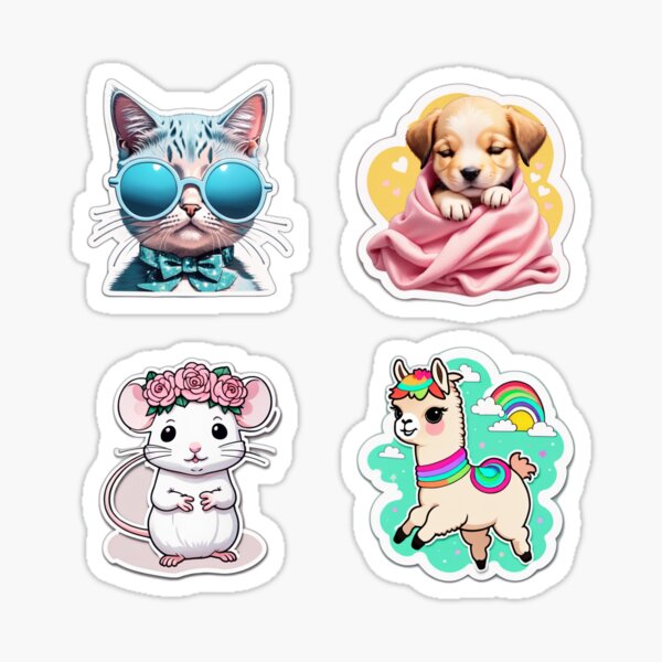 Item preview, Kawaii Animal Sticker Pack – Pastel Pets & Wholesome Vibes designed and sold by Trendies-Sticky.