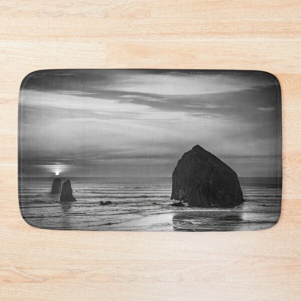 Item preview, Haystack Rock Sunset In Black And White designed and sold by Kay Brewer.