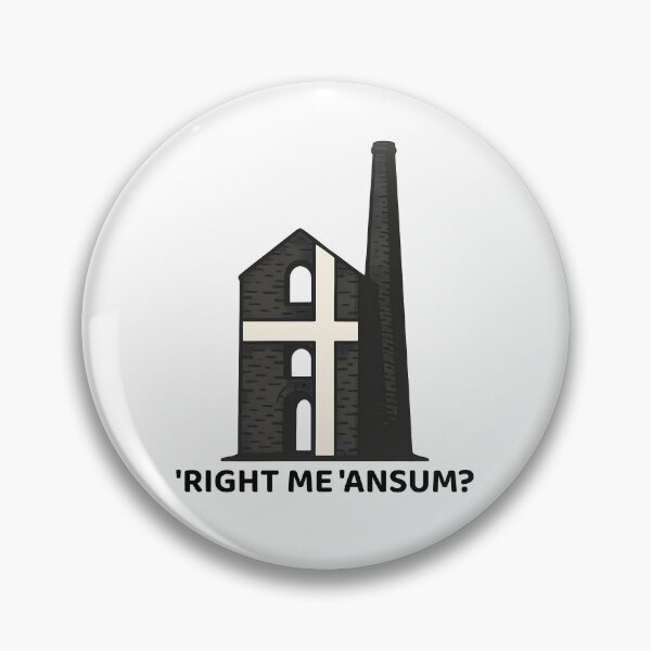 Item preview, ‘Right Me ‘Ansum?” – Cornish Engine House Design with St. Piran’s Flag designed and sold by celtveor.