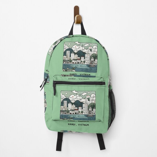 Item preview, Hanoi , Vietnam Minimalist Watercolor Cityscape Sticker, designed and sold by PaintMeWorld.
