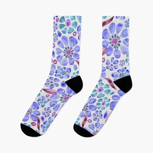 Item preview, Gerbera Daisy - Blue and Plum designed and sold by EnergyThreadsCW.