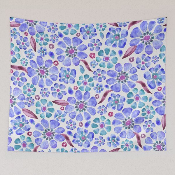 Item preview, Gerbera Daisy - Blue and Plum designed and sold by EnergyThreadsCW.