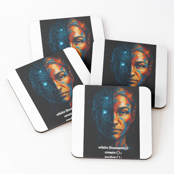Item preview, Futuristic Face: A Fusion of Art and Technology designed and sold by mimouna00.