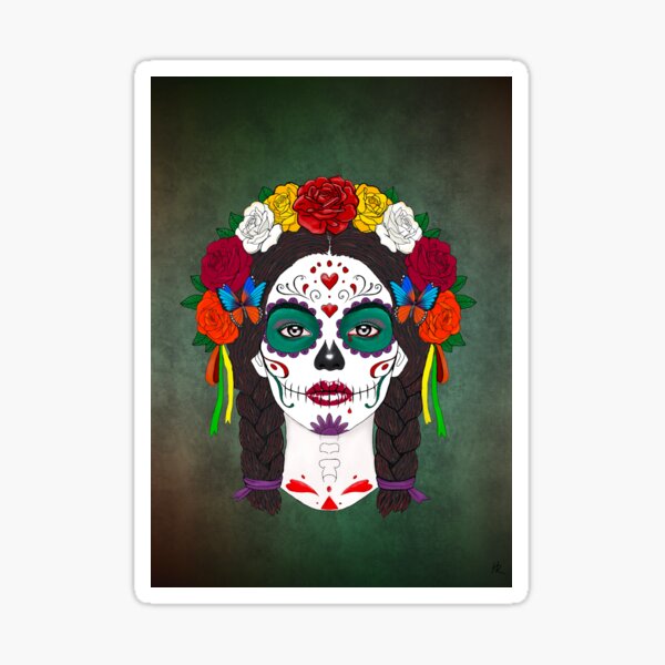Item preview, Mexican sugar skull girl designed and sold by Heike Richter.