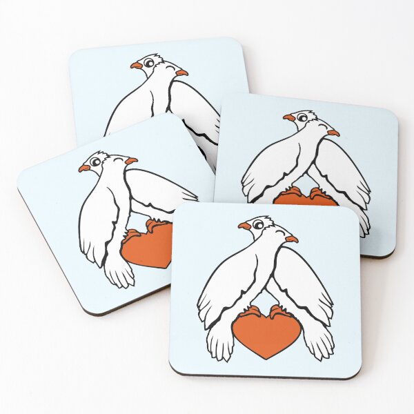 Item preview, 2 pigeons heart two birds couple sitting in love designed and sold by shirt-o-mat.