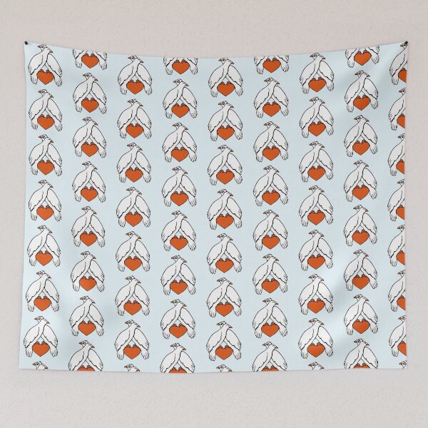 Item preview, 2 pigeons heart two birds couple sitting in love designed and sold by shirt-o-mat.