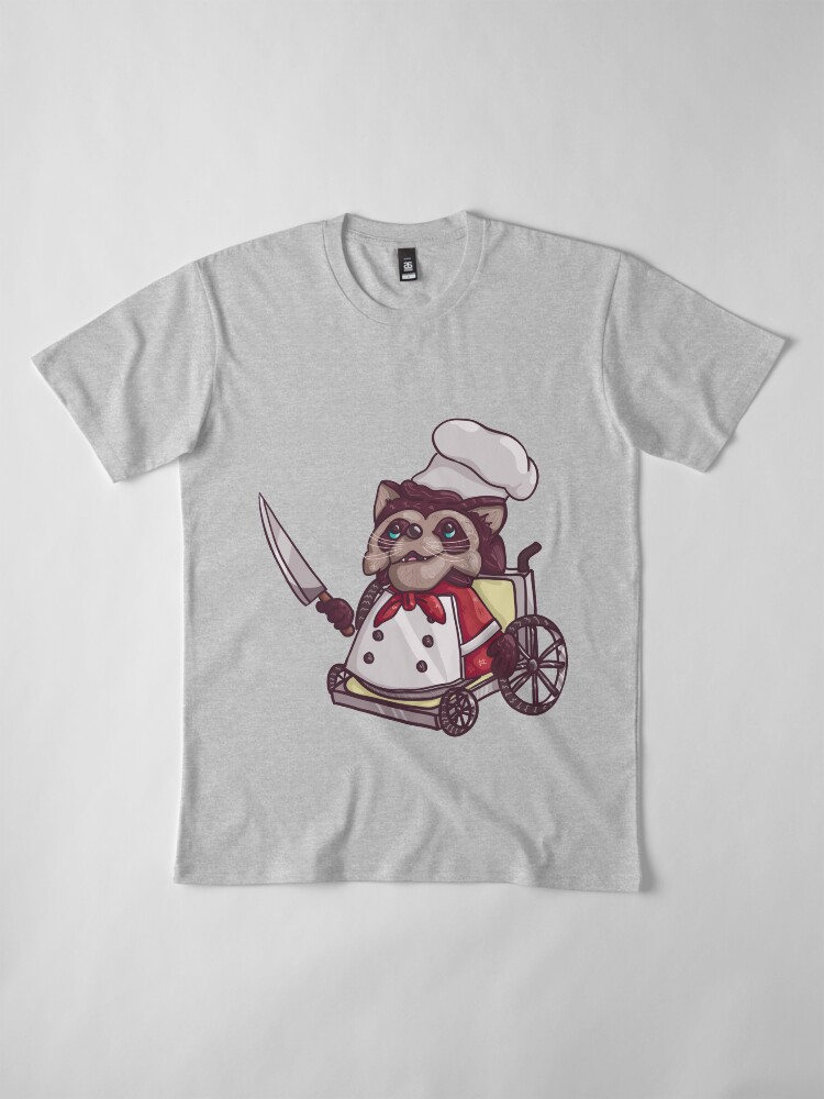 Thumbnail 4 of 6, Premium T-Shirt, Overcooked Wheelchair Raccoon Chef designed and sold by Nintendart.
