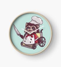 Overcooked Wheelchair Raccoon Chef Clock