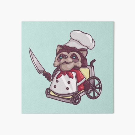 Overcooked Wheelchair Raccoon Chef Art Board Print