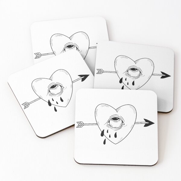 Item preview, Goth white heart with arrow designed and sold by InkKountess.