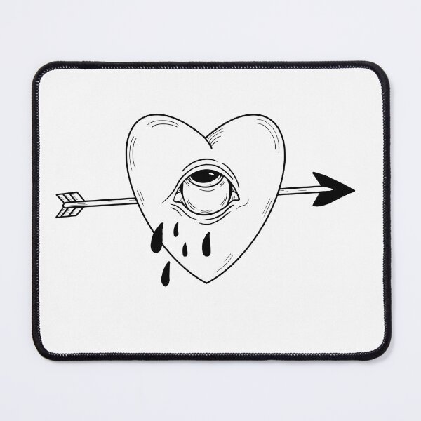 Item preview, Goth white heart with arrow designed and sold by InkKountess.