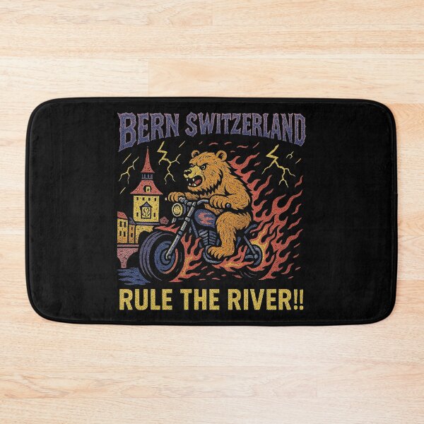 Item preview, Bern Switzerland Rule the River Biker Bear designed and sold by zzz888.