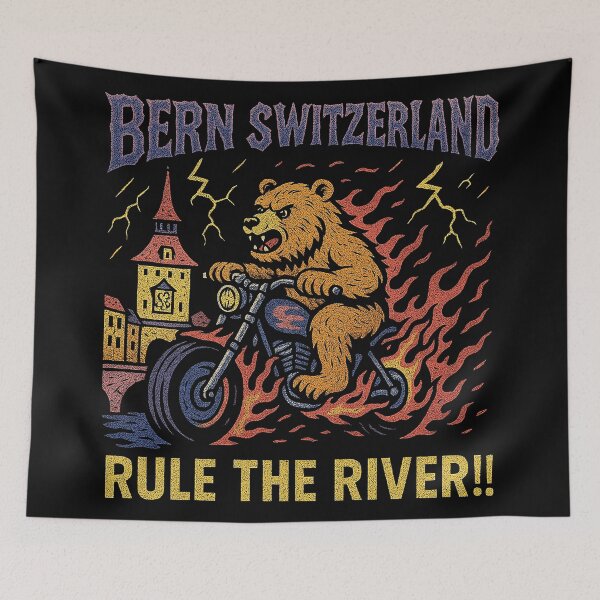 Item preview, Bern Switzerland Rule the River Biker Bear designed and sold by zzz888.