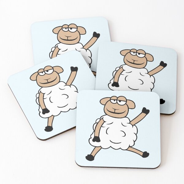 Item preview, Sheep Sitting Waving Greeting Happy Smile Cool Fun designed and sold by shirt-o-mat.