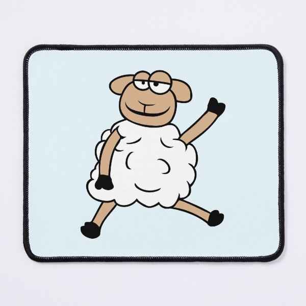 Item preview, Sheep Sitting Waving Greeting Happy Smile Cool Fun designed and sold by shirt-o-mat.