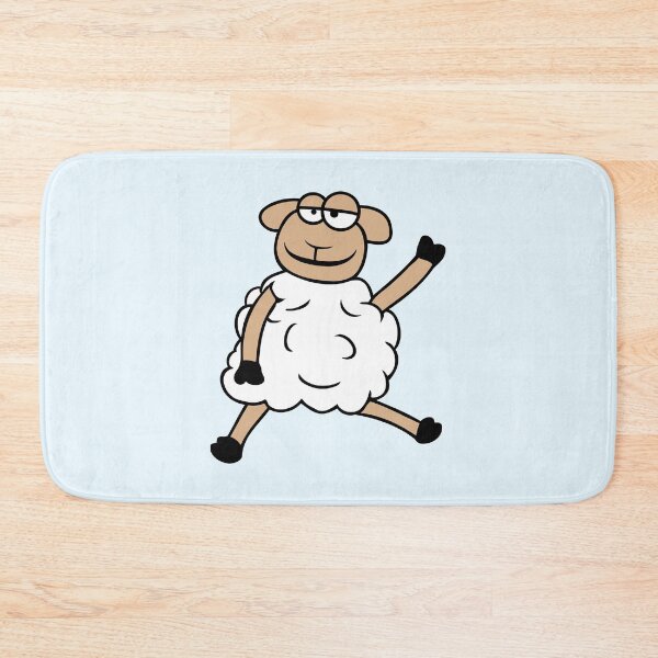 Item preview, Sheep Sitting Waving Greeting Happy Smile Cool Fun designed and sold by shirt-o-mat.