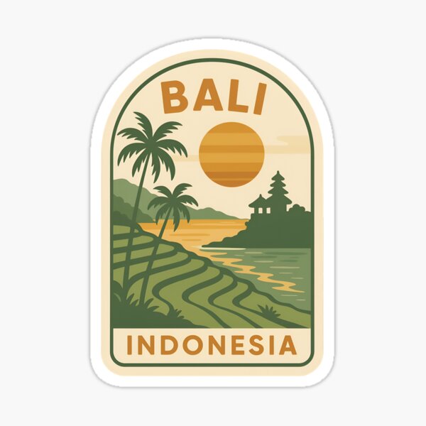 Item preview, Bali Indonesia badge style designed and sold by LoveLabDesign.