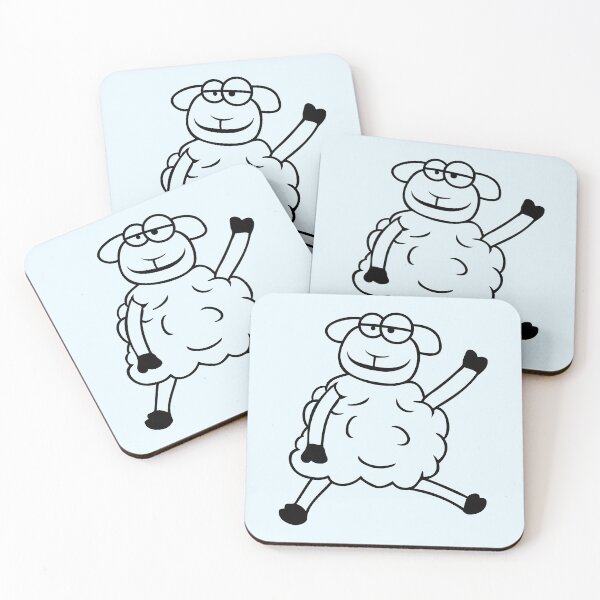Item preview, Sheep Sitting Waving Greeting Happy Smile Cool Fun designed and sold by shirt-o-mat.