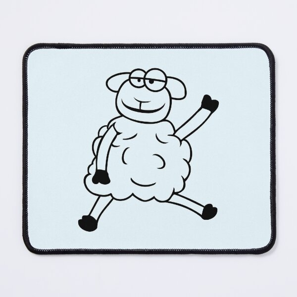 Item preview, Sheep Sitting Waving Greeting Happy Smile Cool Fun designed and sold by shirt-o-mat.