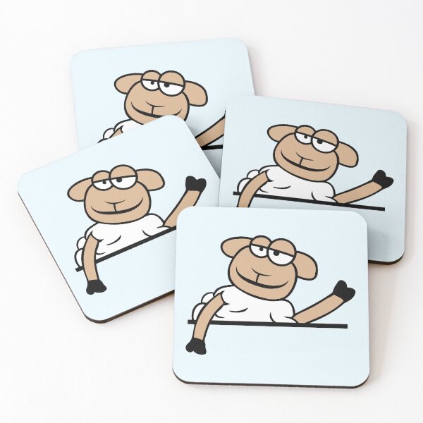 Item preview, Sheep Waving Behind Wall Fence Sign Cool Smile Fun designed and sold by shirt-o-mat.