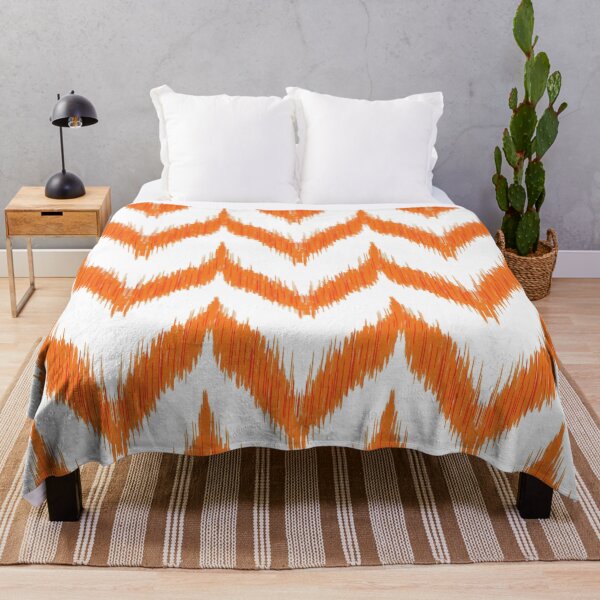 Item preview, Modern abstract ikat chevron in vibrant orange. Add a stylish, textured touch to your creative projects. designed and sold by Theerapol Buphasiri.