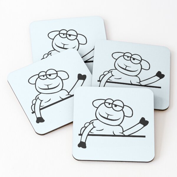 Item preview, Sheep Waving Behind Wall Fence Sign Cool Smile Fun designed and sold by shirt-o-mat.