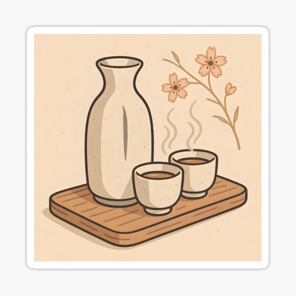 Artikel-Vorschau von Elegantes japanisches Sake-Set, designt und verkauft von LoveLabDesign.