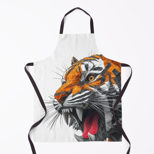 Item preview, Roaring Tiger head in geometric style, exotic cat lovers T-shirt designed and sold by PeffysArt.