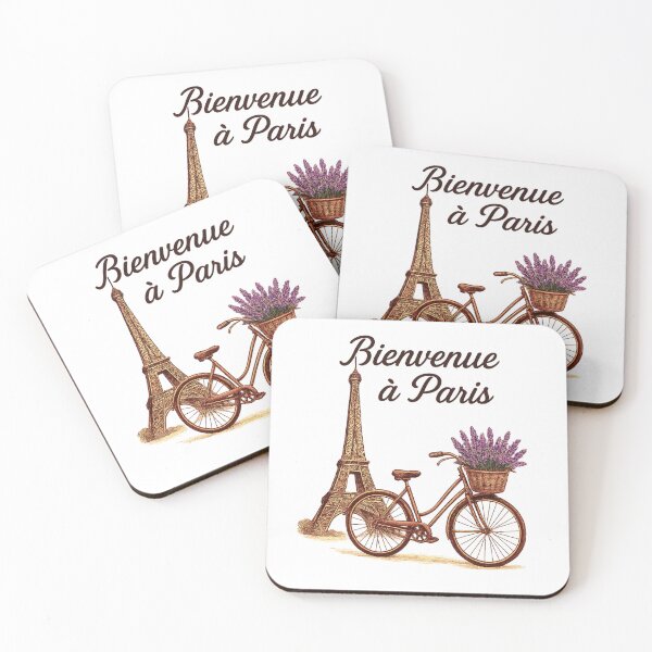 Item preview, Vintage Paris Charm – Eiffel Tower & Lavender Bicycle Art designed and sold by branaghbel.