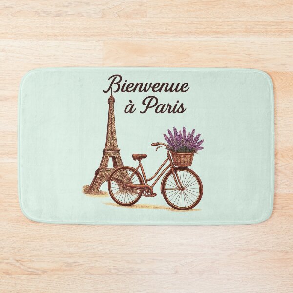 Item preview, Vintage Paris Charm – Eiffel Tower & Lavender Bicycle Art designed and sold by branaghbel.