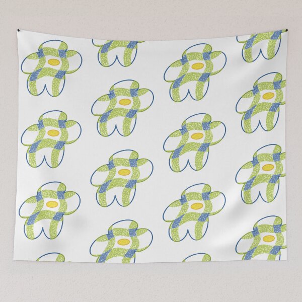 Item preview, Green and blue checkered flower designed and sold by 老川.