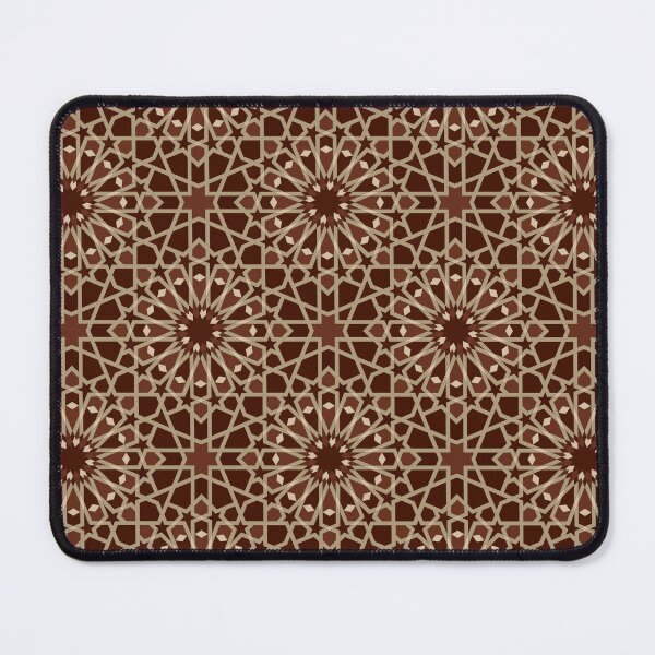 Item preview, Dark Brown Islamic Mosaic – Elegant Geometric Pattern Design designed and sold by Tarjiart.