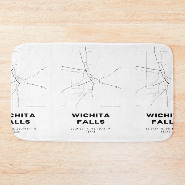 Item preview, Wichita Falls Map – Clean Minimalist North Texas Print designed and sold by RM-Journey.
