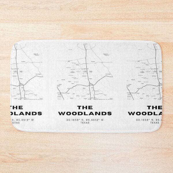 Item preview, The Woodlands Map – Minimalist Black & White Suburb Print designed and sold by RM-Journey.