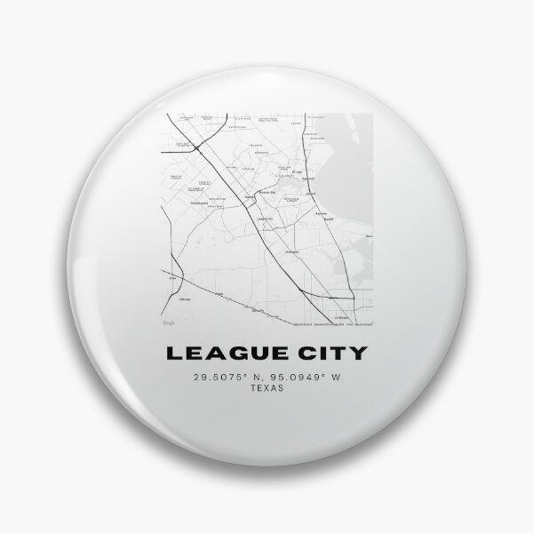 Item preview, League City Map – Coastal Texas Minimalist Black & White Poster designed and sold by RM-Journey.