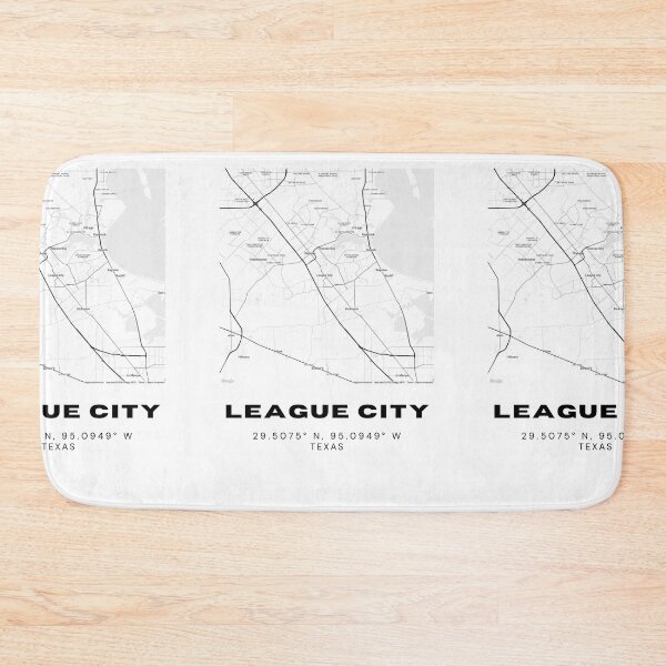 Item preview, League City Map – Coastal Texas Minimalist Black & White Poster designed and sold by RM-Journey.