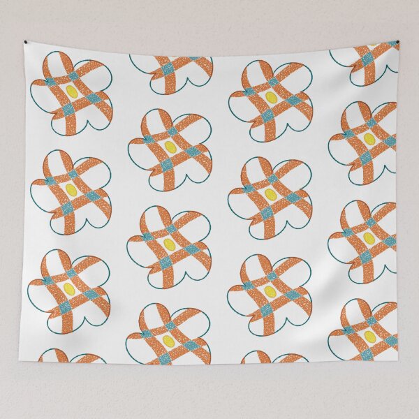 Item preview, Orange green checkered small flower designed and sold by 老川.