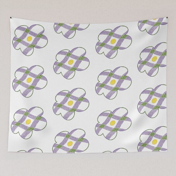 Item preview, Purple and green checkered flower(1) designed and sold by 老川.