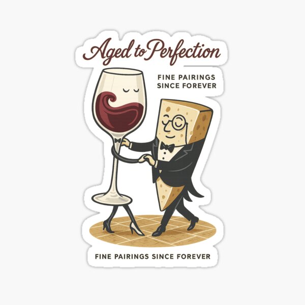 Item preview, Aged to Perfection – Dancing Wine and Cheese designed and sold by Rushurban.