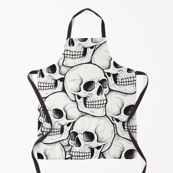 Item preview, Endless Skull-to-Skull Optical Pattern – Escher-Inspired White on Black Design designed and sold by WAUZ.